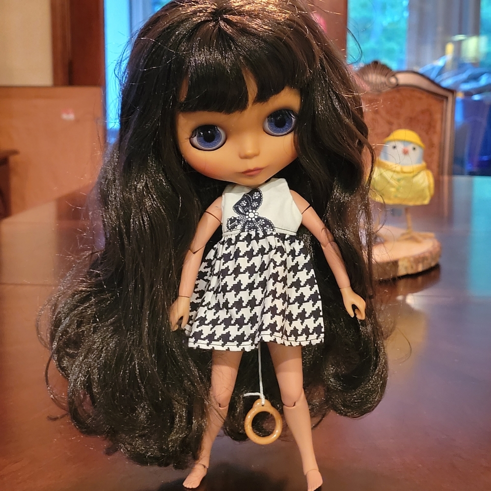 Blythe doll houndstooth mini dress